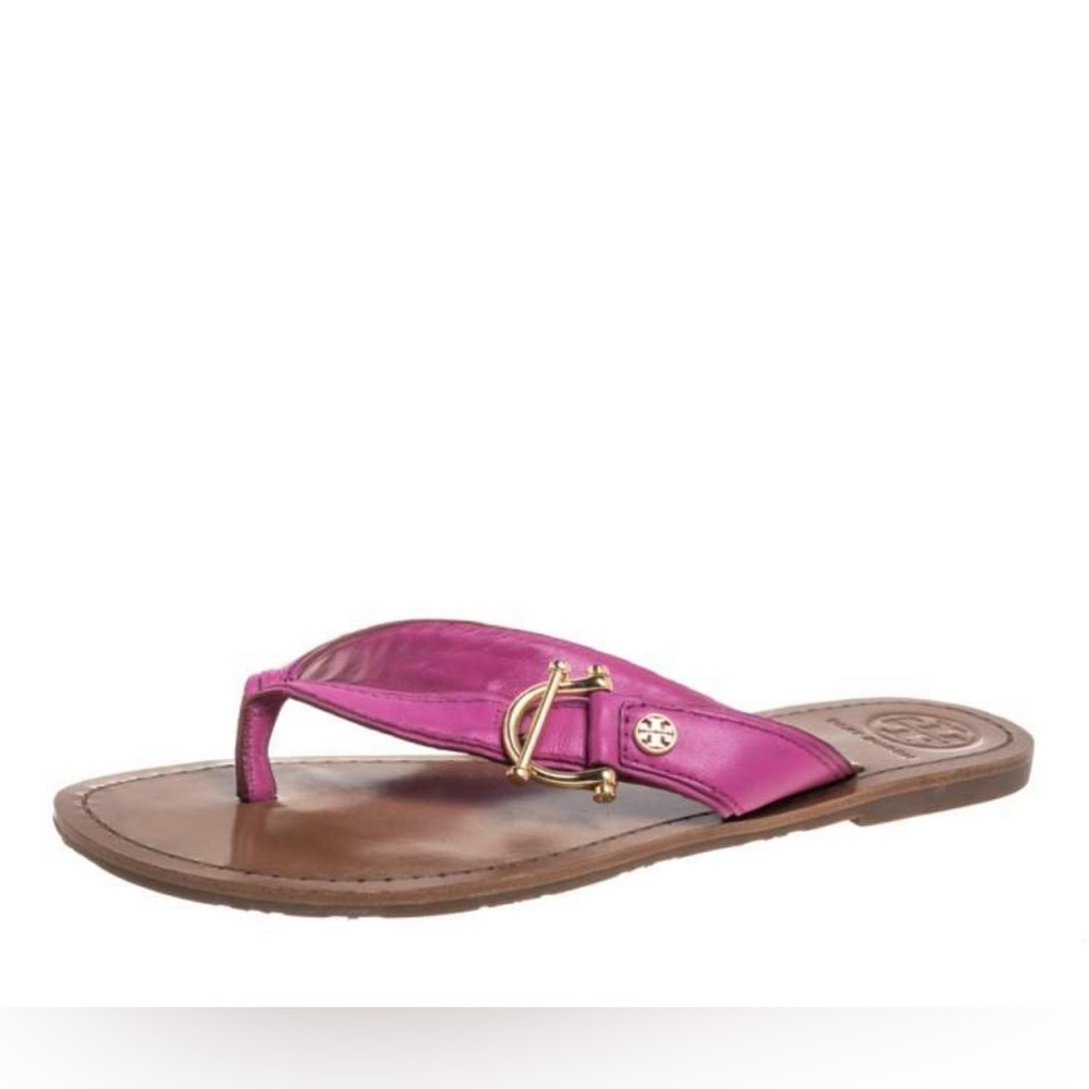 Tory Burch fuschia Nora flat Slide Sandals Size: 8M